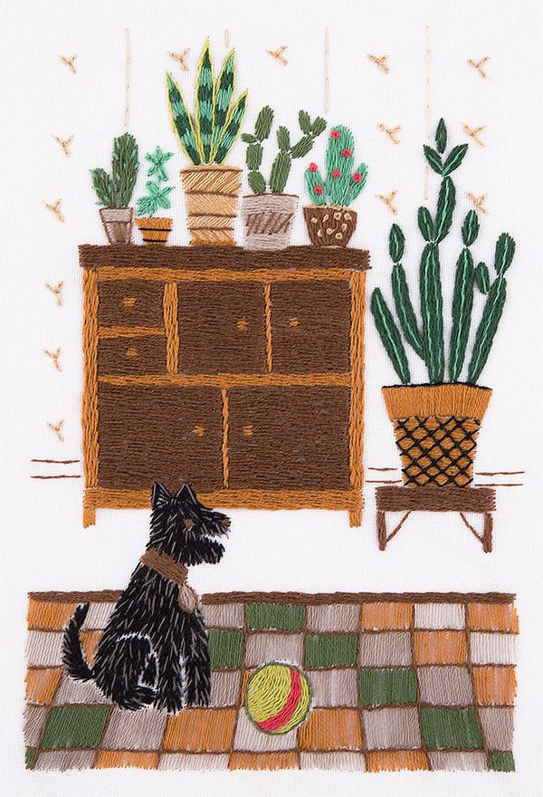 Набор для вышивания нитками Panna, Живая картина, Живой уголок, 10х15 см