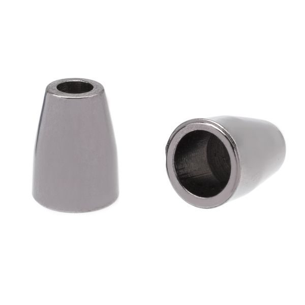 Наконечник для шнура пластик 12.2х9 мм, отв.3.8 мм, 50 шт, никель, PNK01