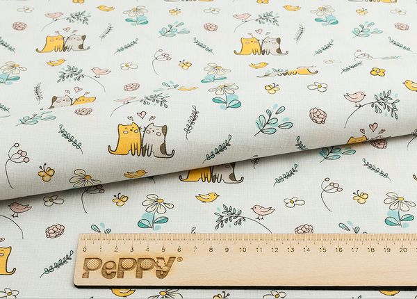 Ткань для пэчворка Peppy Мартовская песня, отрез 50х55 см, 146 г/м², МП-09 серый, Peppy