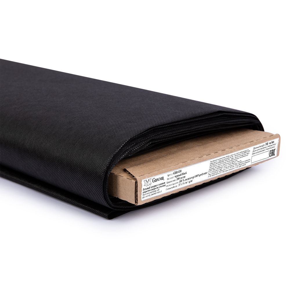 Флизелин клеевой точечный 37 г/м², 100 см / рул. 10 м, черный, GDD-830, Gamma GDD-830