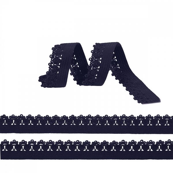 Резинка бельевая (ажурная) 12.0 мм / 1000 метров, RB01 темно-синий L061