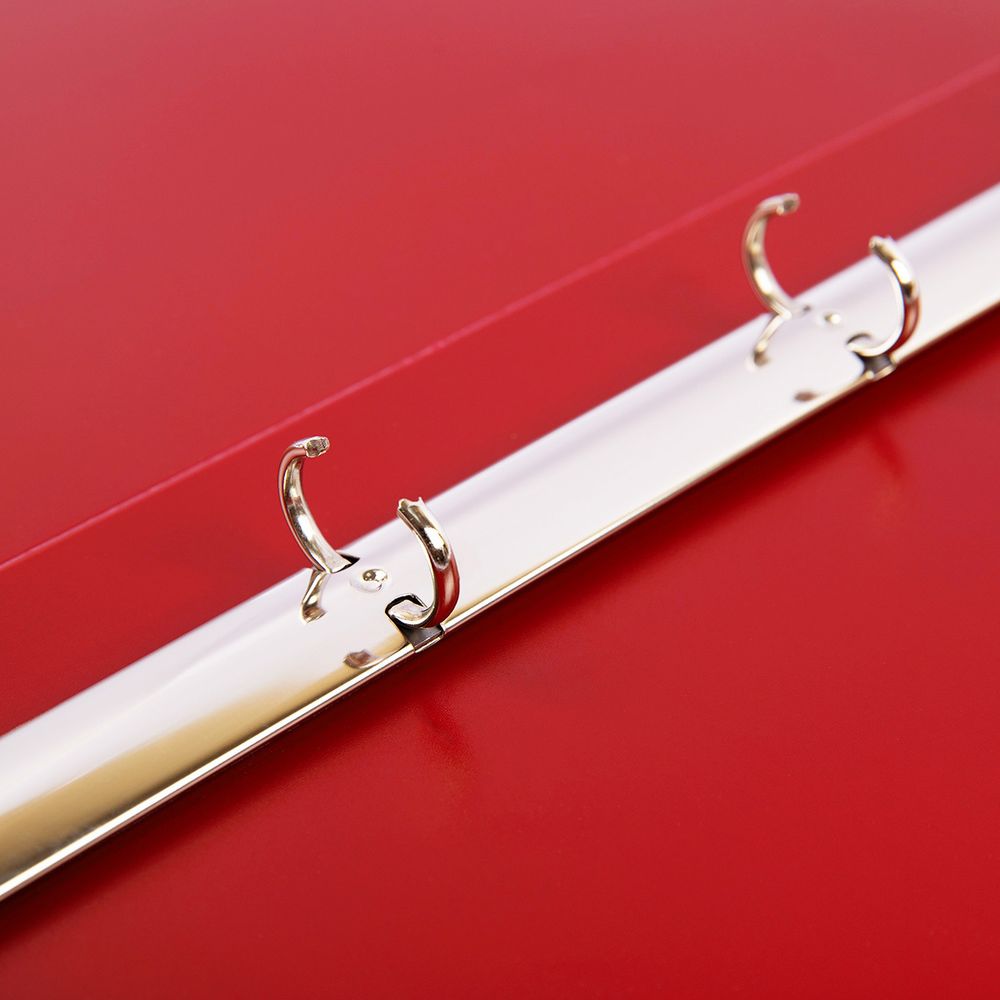 Папка на 4 О-кольцах A4 700 мкм 25 мм, волокно, 4 шт, d-17 мм, красный new EC211430004, Expert Complete