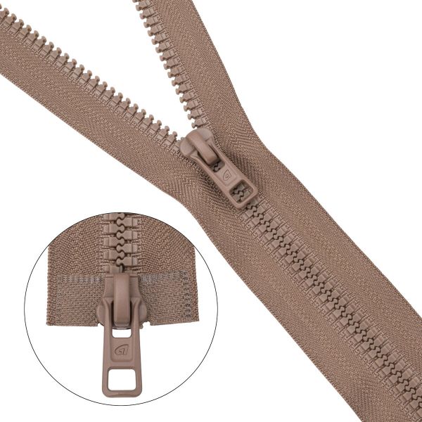 Молния трактор Arta Т6 (6 мм) 2 зам., разъем., 85 см, (2077), A008 т.бежевый, НОВЫЙ МАТОВЫЙ ЗАМОК, уп.5 штук