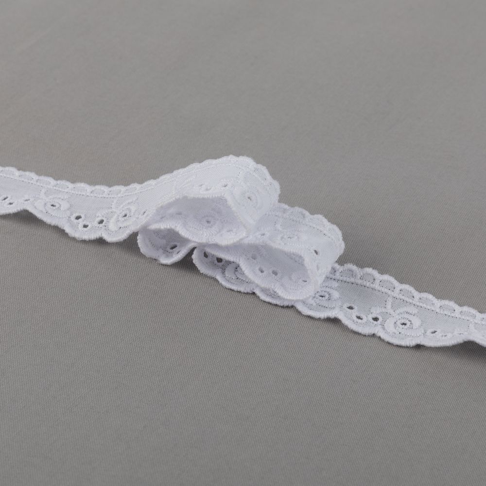 Кружево шитьё 24 мм / 9±0.2 метров, Турция, белый, Gamma GYEM-2401