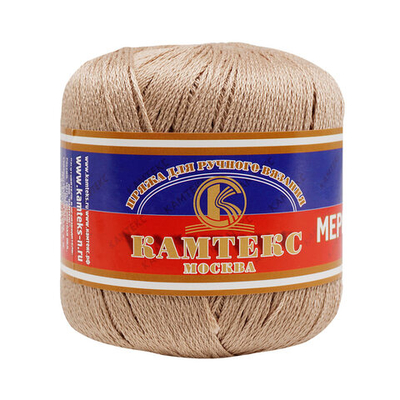 Пряжа Камтекс Мерсеризованный хлопок / уп.10 мот. по 50 г, 200 м, 005 бежевый