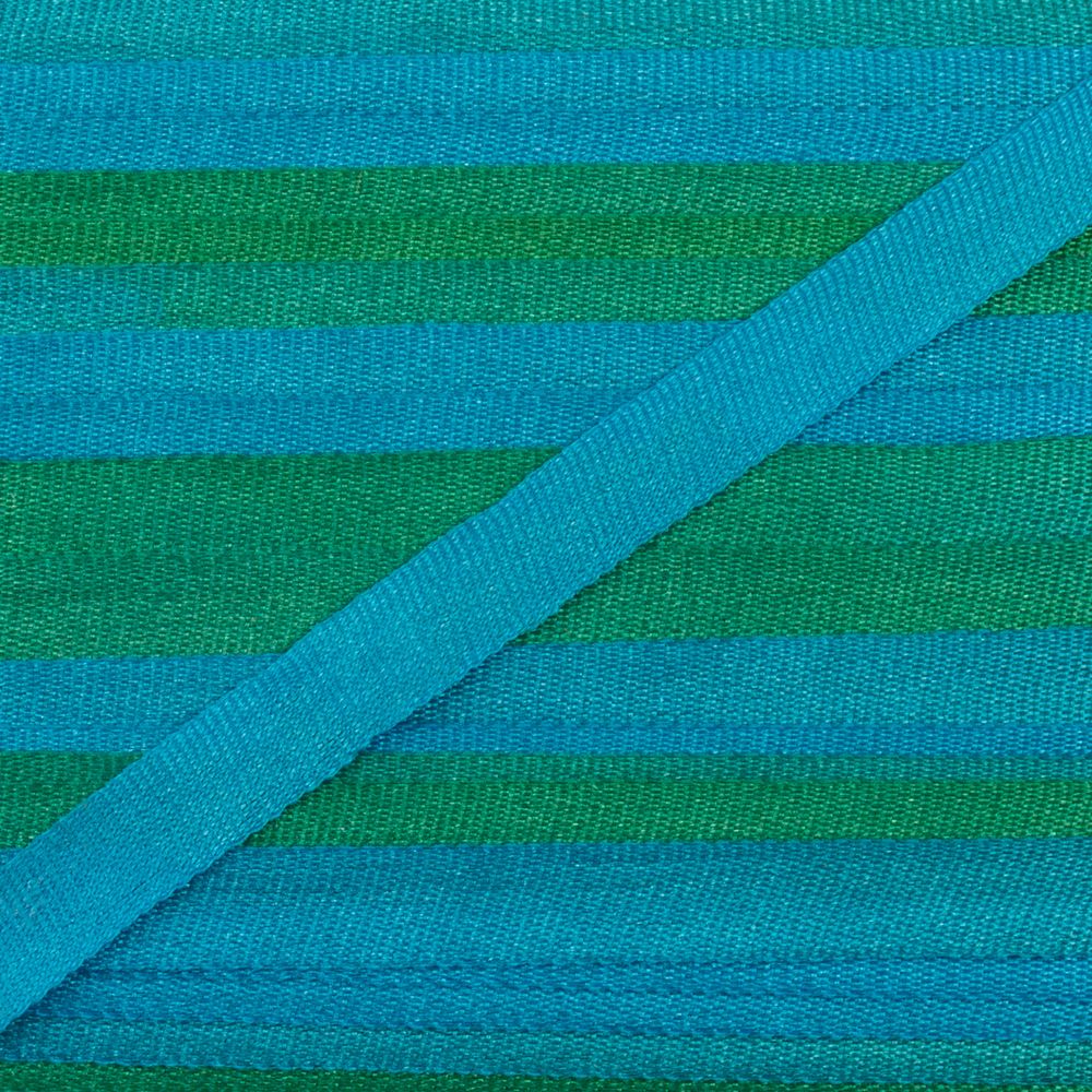 Лента (тесьма) шелковая 4.0 мм / 9.1±0.5 метров, M110 бирюзовый/зеленый, Gamma SRM-4