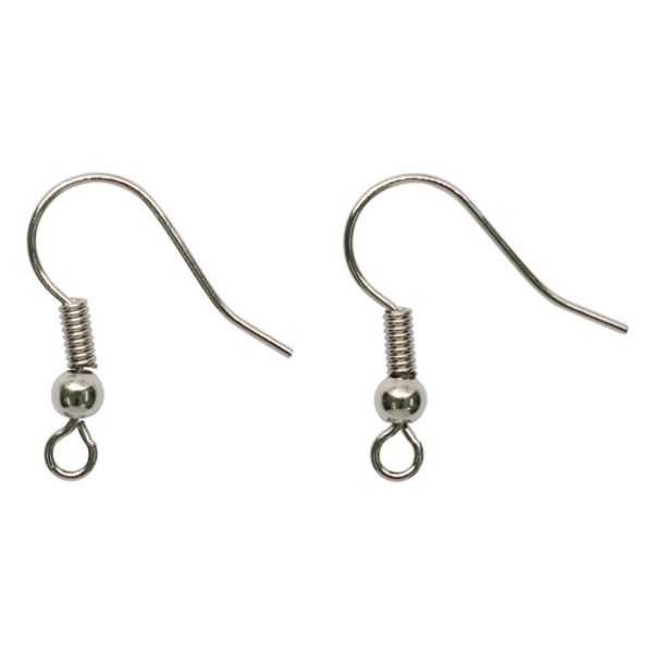 Основа для серег Крючок с бусиной, 18мм, 4 шт, никель, OTH1522