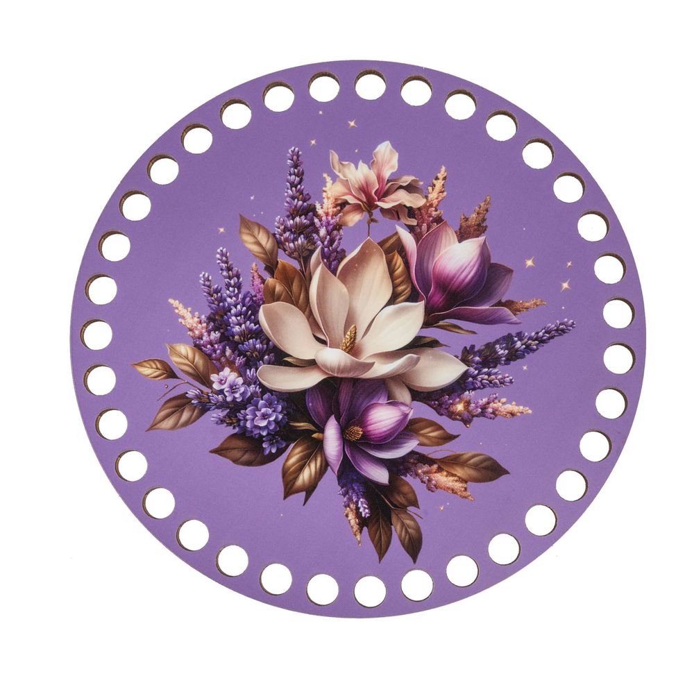 Набор донышек для вязания Матовый фанера ⌀15х0.4 см, 2 шт, 10 Лавандовая история, Love2art ДВ-02