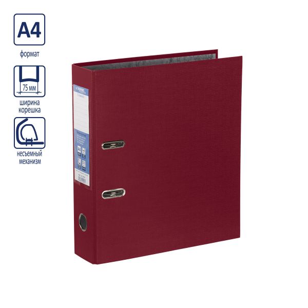 Регистратор PVC 75 мм, 10 шт, Classic A4 арочный механизм, вишневый 251792, Expert Complete