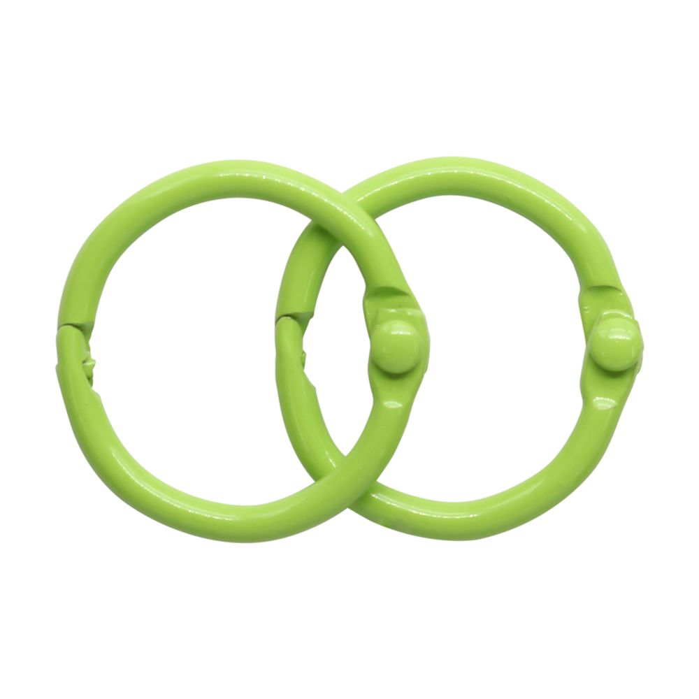 Кольца для альбомов разъемные металл 20 мм, 10 шт, салатовый, 5AS-102