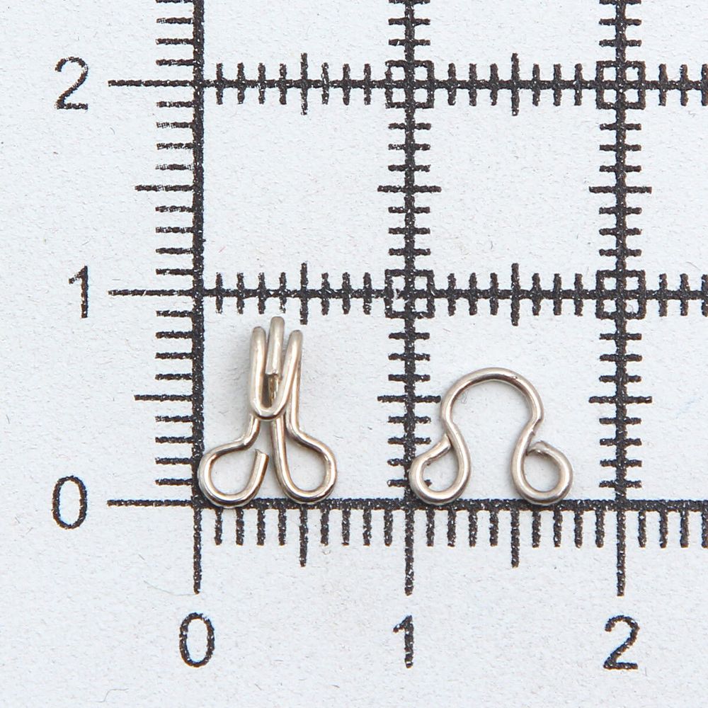 Крючки пришивные металл 12х7 мм, никель, 100 шт