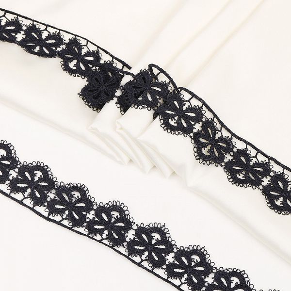 Кружево гипюр (плетёное) 30 мм, диз. 128, цв.7 т.синий, уп. 9 м, Kruzhevo