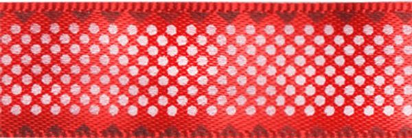 Лента атласная с рисунком 12.0 мм / 22.8±1 метра, D2/065 круги/красный, Gamma ALP-122