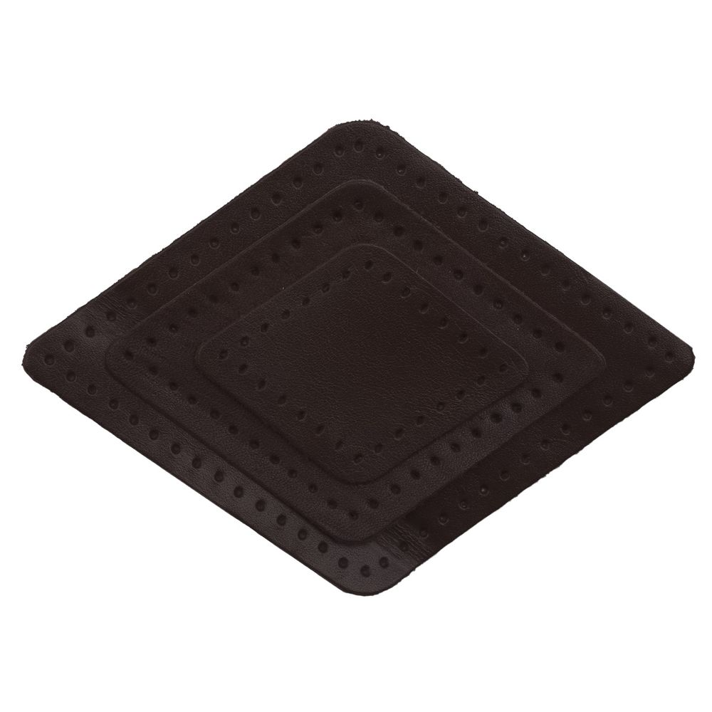 Набор заплаток пришивных из кожи, ромб 4х5,6см, 6х8,4см, 8х11,2см, с перфорацией, 3 шт (03 темно-коричневый), 9405