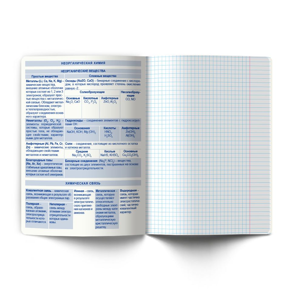 Тетрадь со справочным материалом Огромный мир внутри, A5 48 л. на скобе 60 г/м², белизна 90% 10 шт клетка, 01806 Огромный мир внутри Химия, Светоч Т278