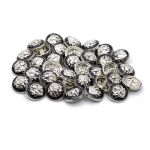 Пуговицы на ножке 36L (23мм), металл (Black/S черный с серебром), 36 шт, ME 645