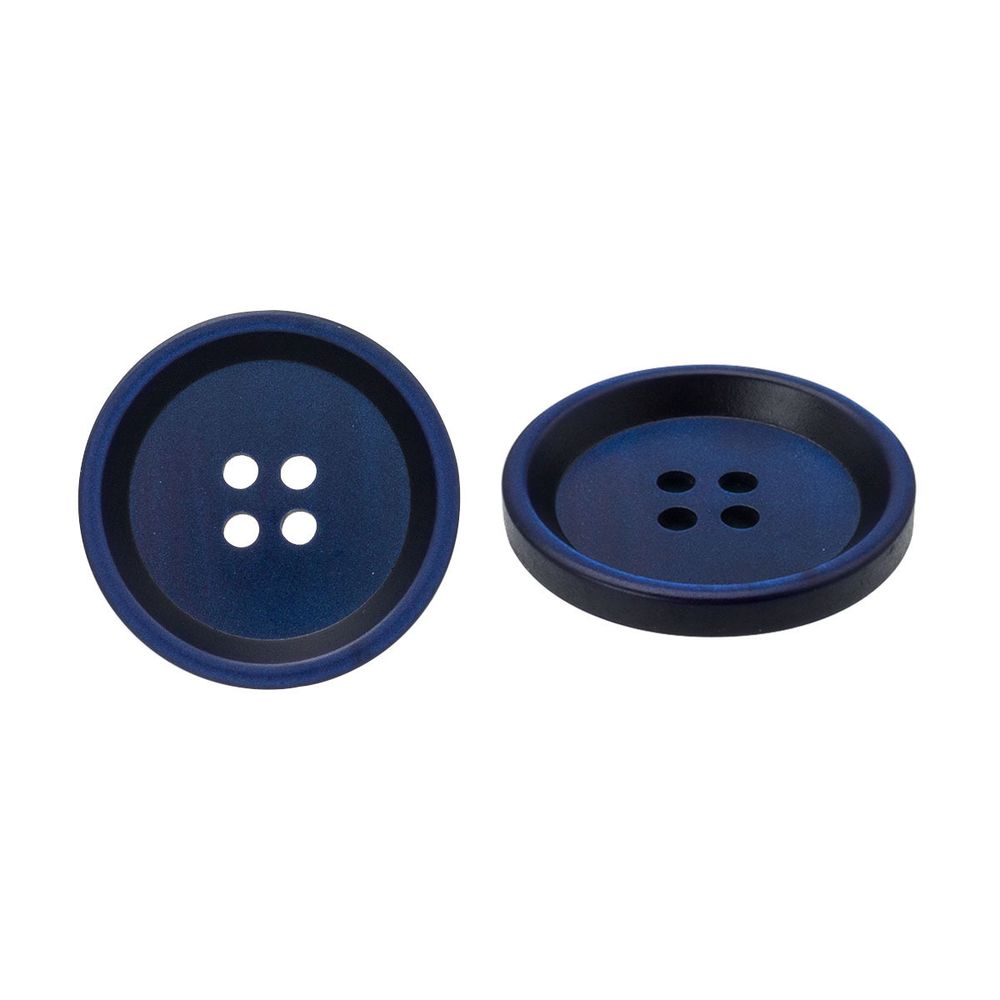 Пуговица 4 прокола 40L = 25 мм, пластик, col.D василек, CN2868, 36 шт