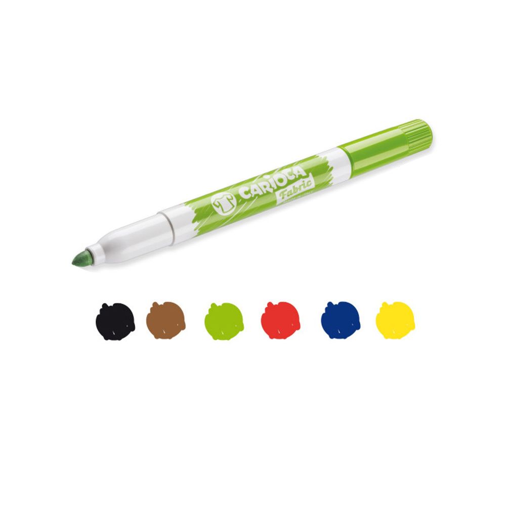 Фломастеры для ткани Fabric Liner 6 цв, 40956, Carioca 40956