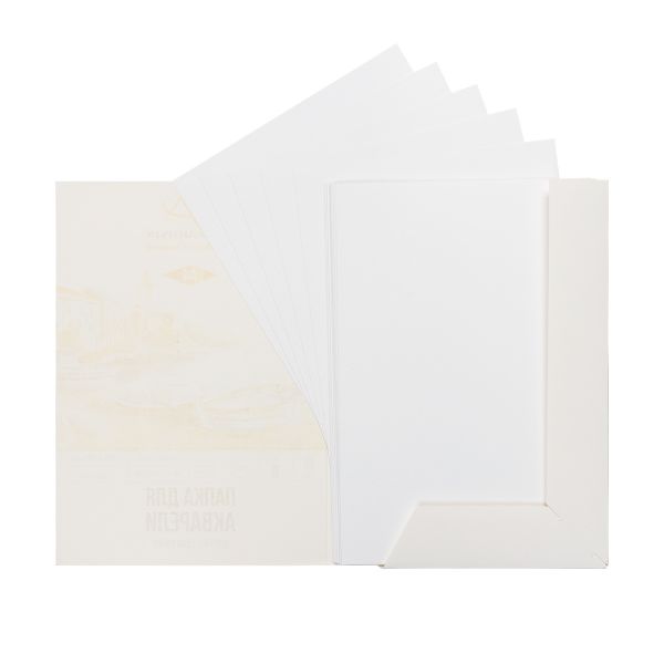 Папка с бумагой для акварели 200 г/м², A4 30х21 см, папка 20 л, Лодочки гознак тисненая, Vista-Artista PWG-A420