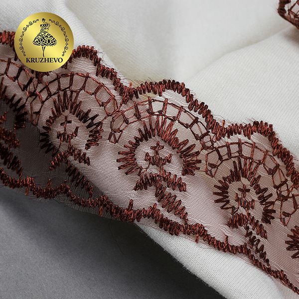 Кружево капроновое 45 мм / 9.14 м, TBS.30010 цв.142 (158) коричневый, Kruzhevo