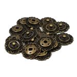 Кнопка пришивная металл ⌀23.0 мм, бронза, 10 шт