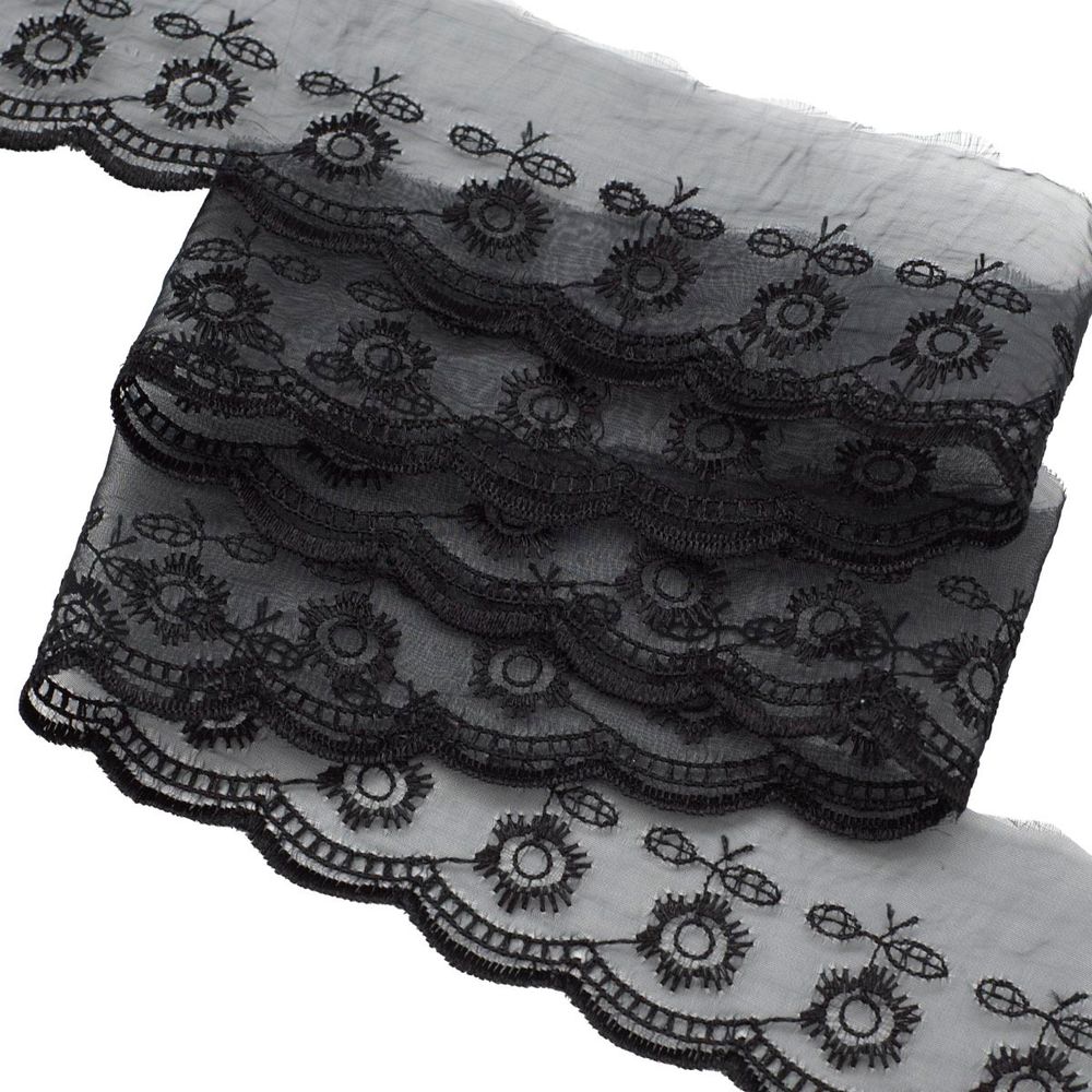 Кружево капроновое 53 мм / 6.8 м (±4 см) 0574-2013, черный