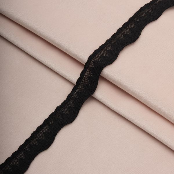 Кружево эластичное (стрейч) 15 мм / 22.86 метра, черный, 3AR2760