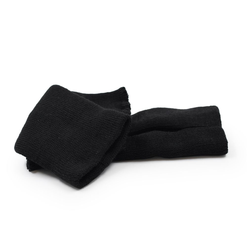 Манжеты трикотажные 8.0х16.0 см, 1 пара, плотные с отверстием для пальца, 1х1, 004 черный