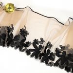 Кружево на сетке (вышитое) 270 мм, цв.телесный+чёрный, правая уп.6,75м, Kruzhevo