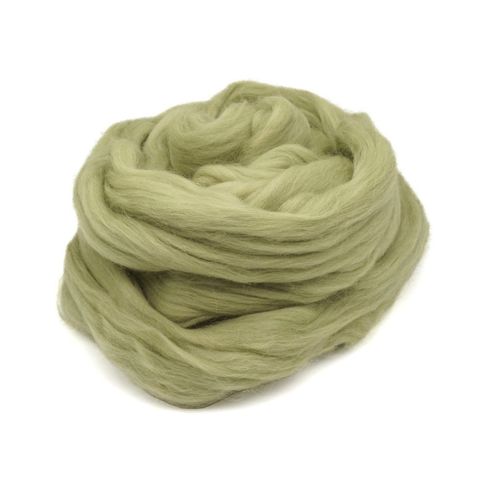 Шерсть для валяния Троицкая п/тонкая 1х100 г (до 29 мкр), 3176 светлая фисташка