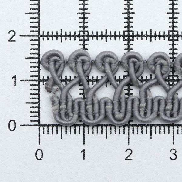 Тесьма отделочная вязаная 15 мм, 10 м, (св.серый)