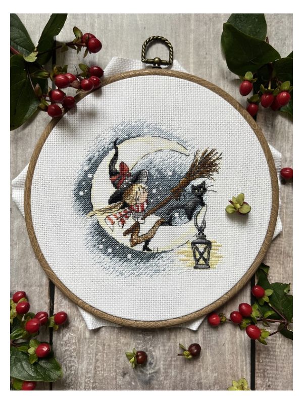 Набор для вышивания нитками Сделай своими руками, Лунные мечты, 13х13.5 см