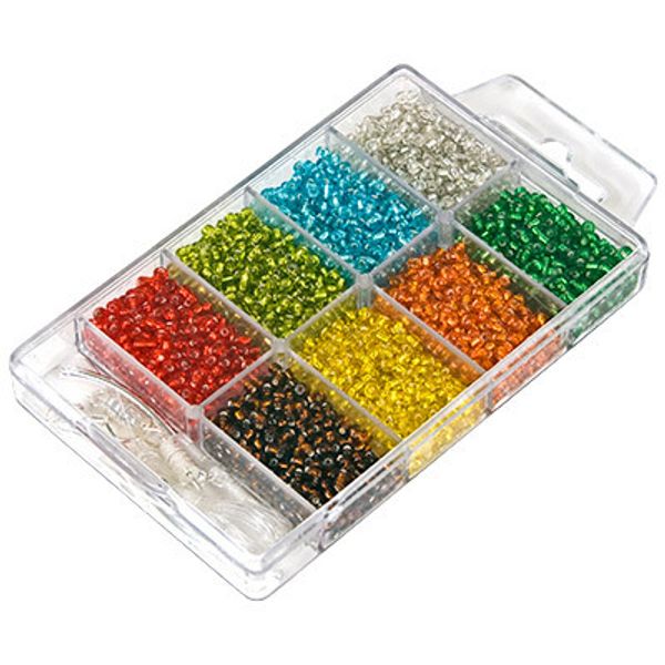 Набор бисера для рукоделия №2 ассорти прозр. с сереб. отверстием, Zlatka SNB