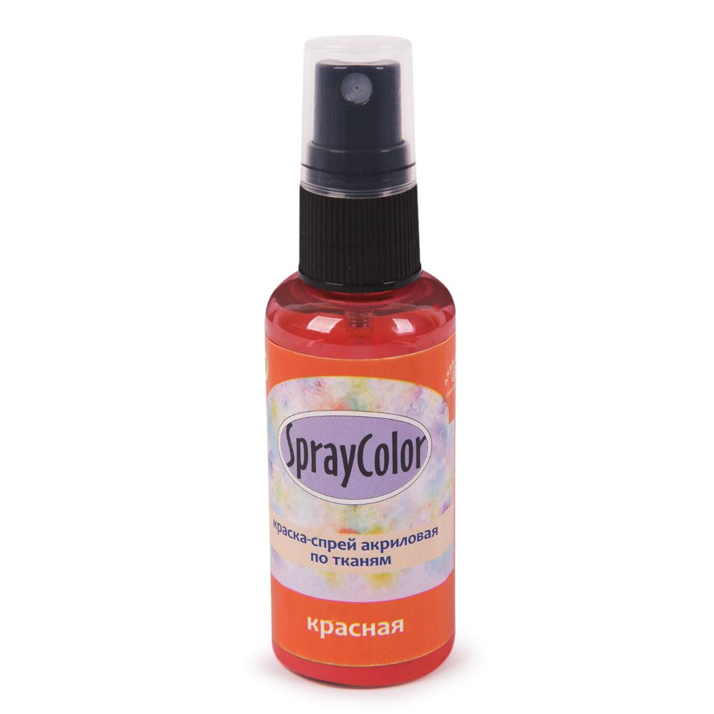 Краска-спрей акриловая по тканям 50 мл, К7504 красная, Аква-колор