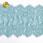 Кружево шантильи (реснички) 170 мм, A88 цв.F222 изумрудно-синий, 3 метра, Kruzhevo