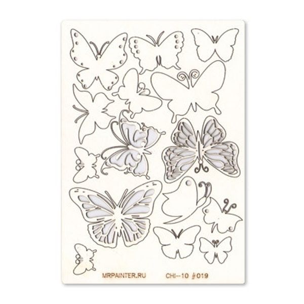 Чипборд 11.5х16.5 см, 1 шт, 19 Бабочки, Mr.Painter CHI-10