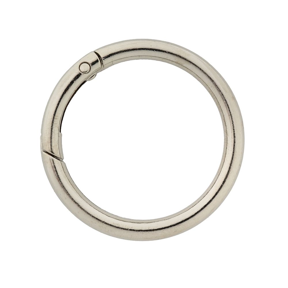 Карабин металл кольцо 38.0 мм (50х50 мм), никель, 5 шт