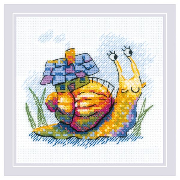 Набор для вышивания нитками Риолис 2285, Улиточка 15х15 см