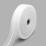 Лента (тесьма) шторная: сборка параллельная нефикс. 40 мм / 50 метров, (1 ряд петель, 2 шнура), прозрачный, 401-О