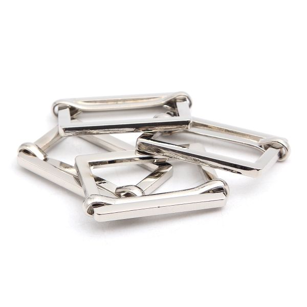 Рамка регулировочная металл литая с подвижной планкой 25 мм /31х21 мм, ⌀3 мм/, никель, 4 шт