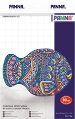 Набор для вышивания нитками Panna, Подушка. Моя рыбка, 44,5х32,5 см