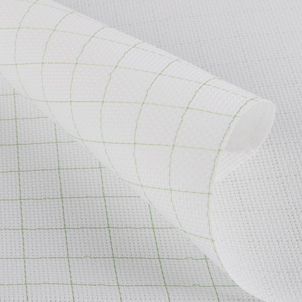 Канва Aida 14 ct, 50х50±2 см, белый в клетку, Gamma