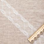 Кружево на сетке 68 мм, 6,8 м, ±4 см, WL-84, белый