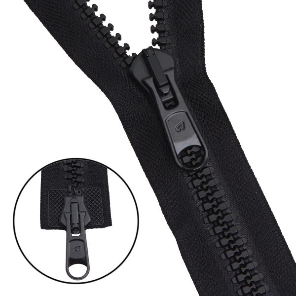 Молния трактор Arta Т8 (8 мм) 2 зам., разъем., 100 см, ОПТ. УП., 25 шт, 077 черный