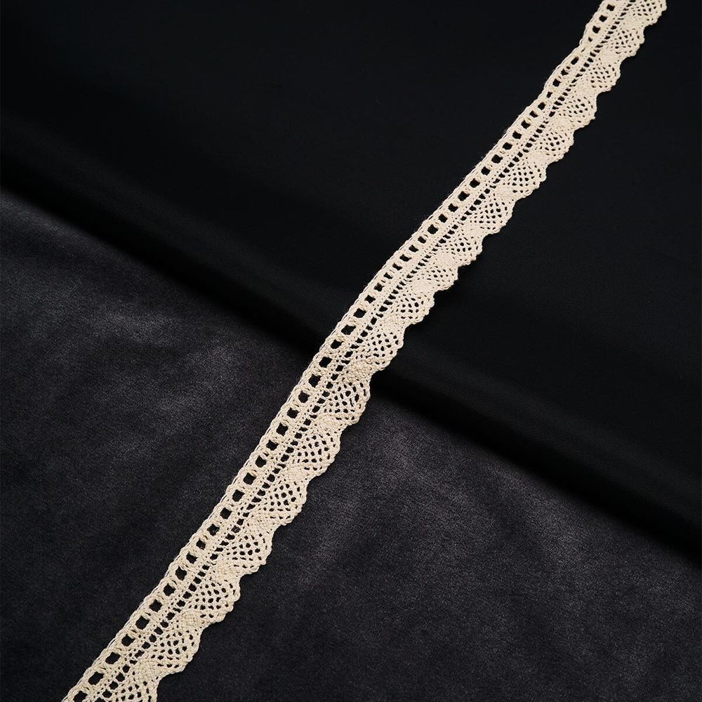 Кружево вязаное (тесьма) 20 мм / 13.72 метра, хлопок, неотбеленный, 3AR3376