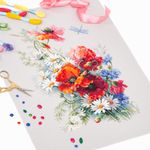 Набор для вышивания нитками Чудесная игла, Маки и ромашки, 28х39 см