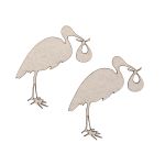 Заготовка из картона Аист с младенцем, 35х40 мм, 2 шт, Астра