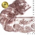 Кружево на сетке 70 мм, диз. 211, цв.6615 розовая пудра уп. 13.71 м, Kruzhevo