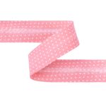 Косая бейка хлопковая 20 мм / 5 шт по 5.4 метра, №041P бл.розовый/белый горох, Gamma GBF-20