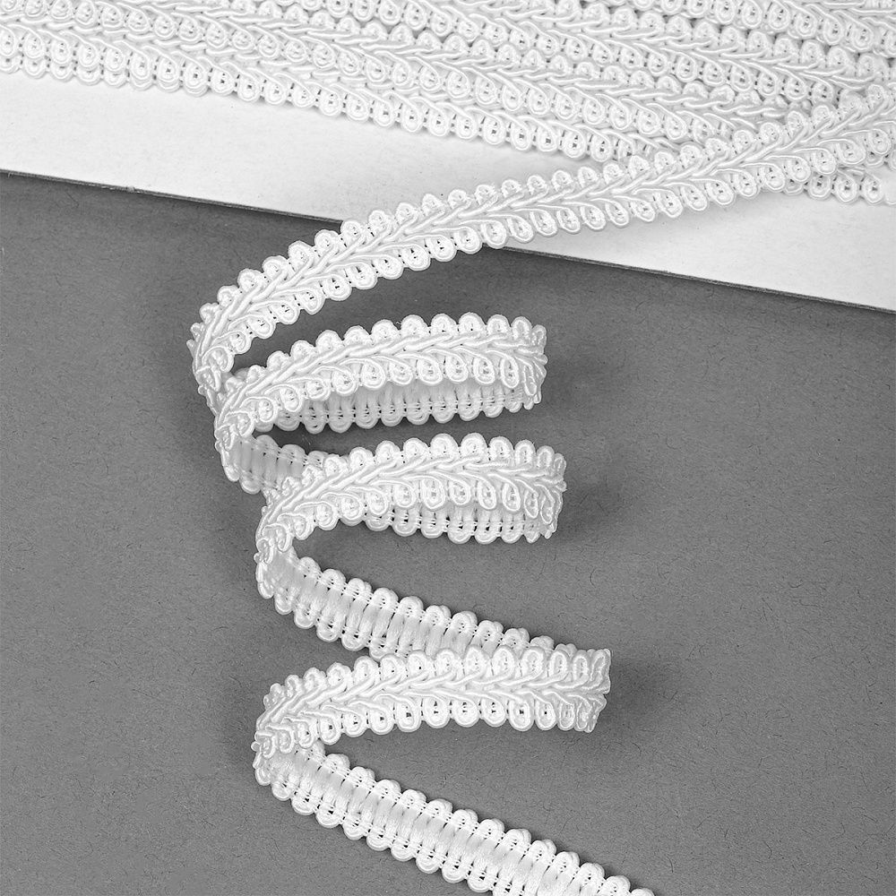 Тесьма Шанель плетеная 8 мм, 0384-0017 цв.белый уп.9м